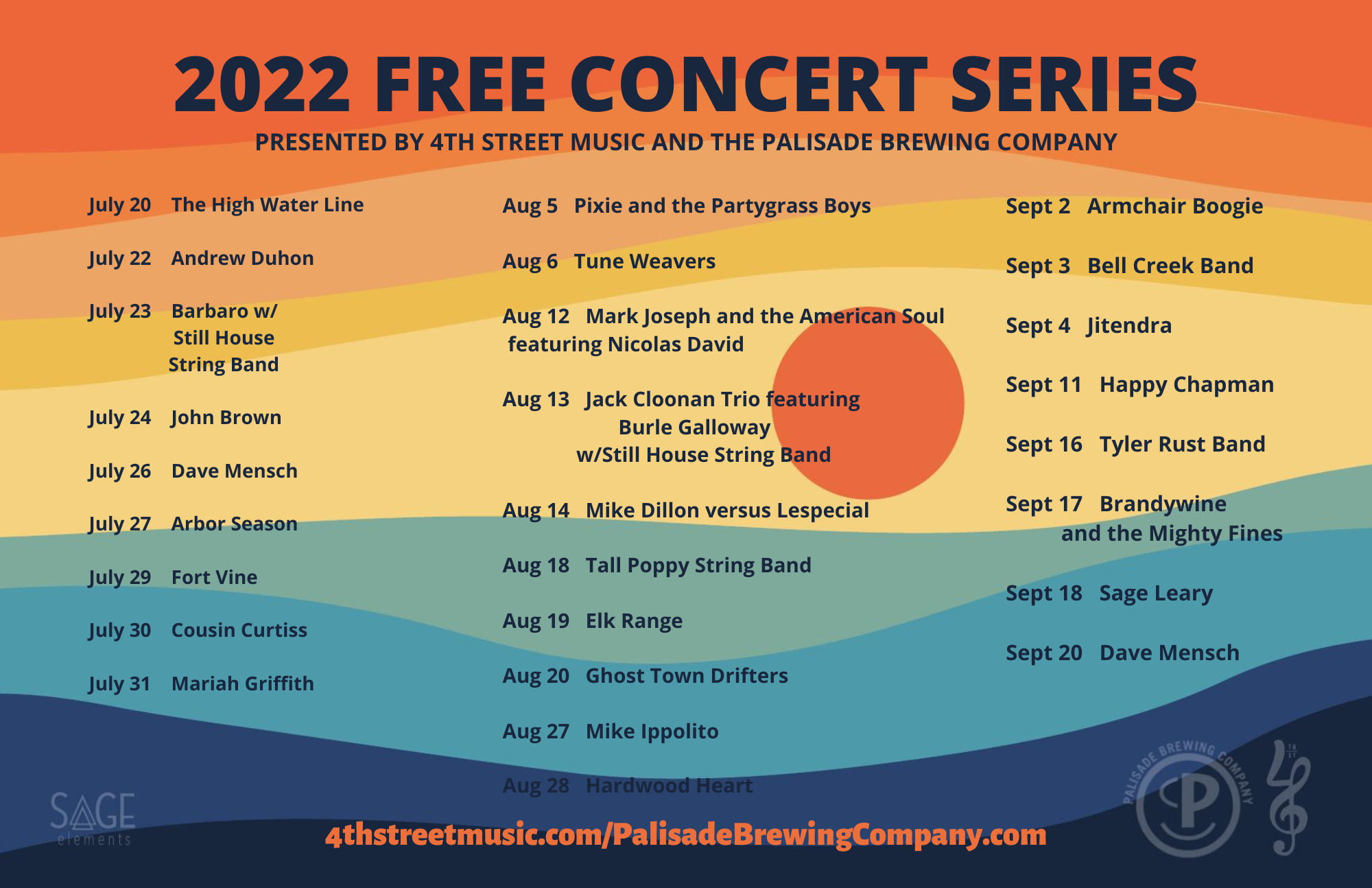 Free Concert Series poster July through September